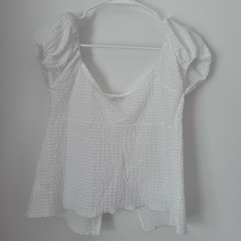 Fashion Nova White Textured Blouse